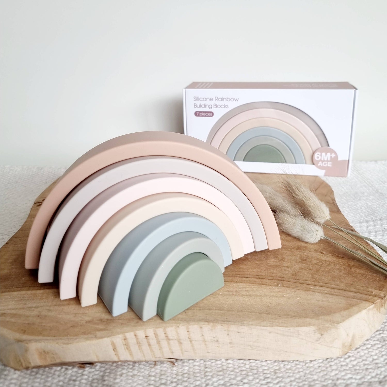 Sensorisches Stapelspielzeug aus Silikon Rainbow - Earth