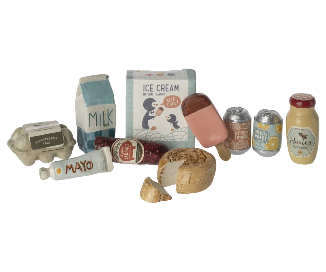 Maileg Miniatur Einkaufsbox – Lebensmittel Zubehör für Mäuse