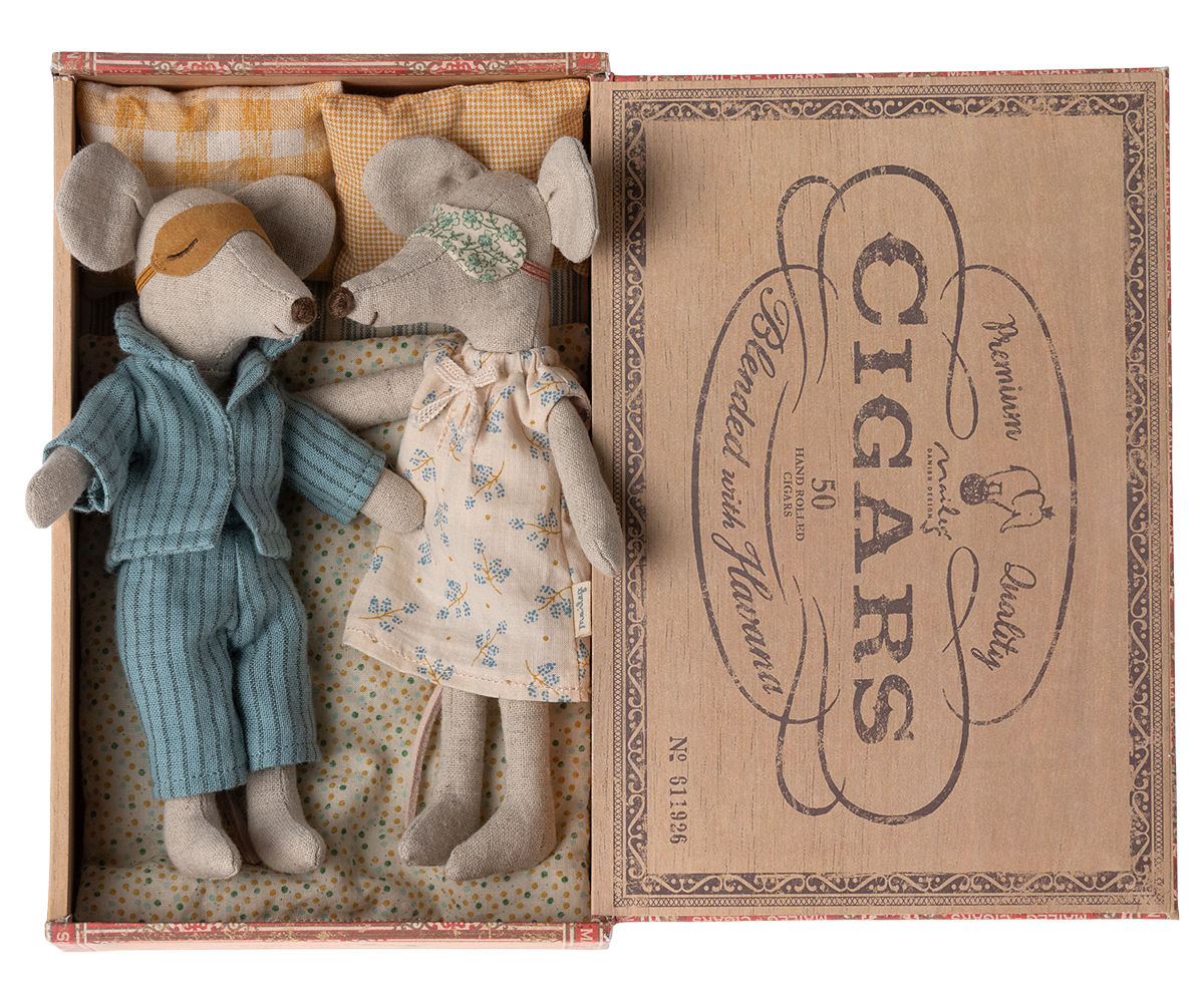 Maileg Mama und Papa Mäuse in Box