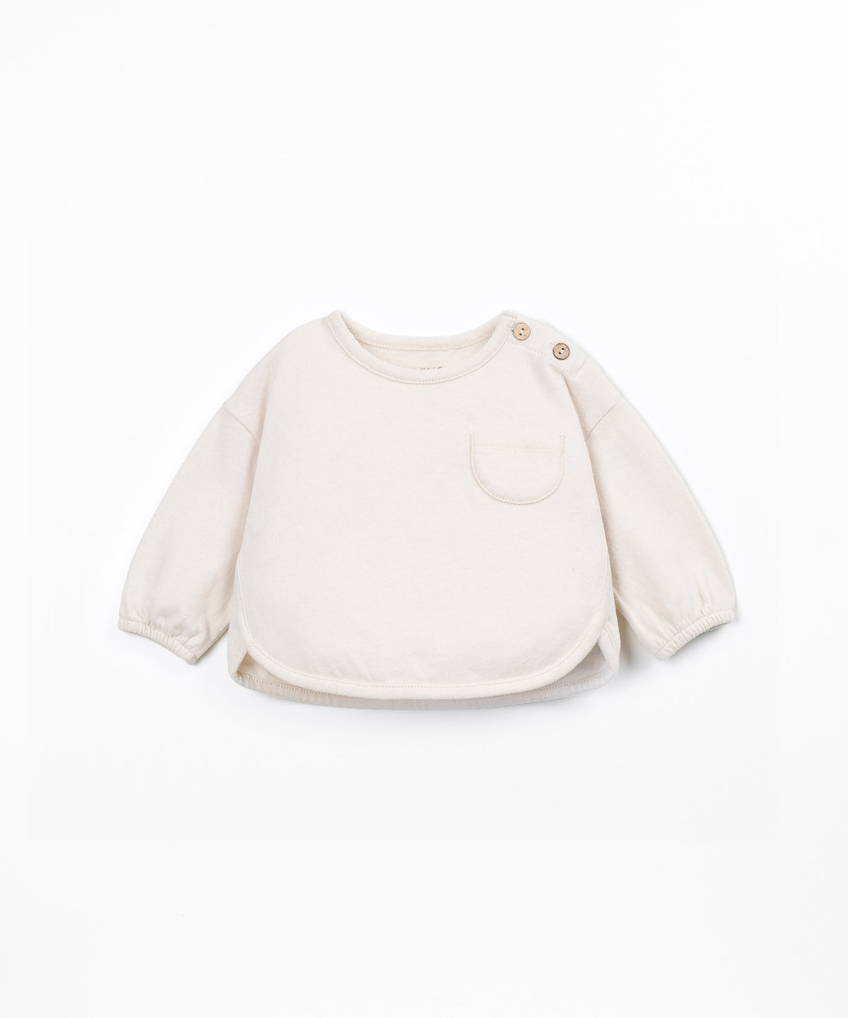 PLAY UP Jersey Langarmshirt mit Schulteröffnung – Beige