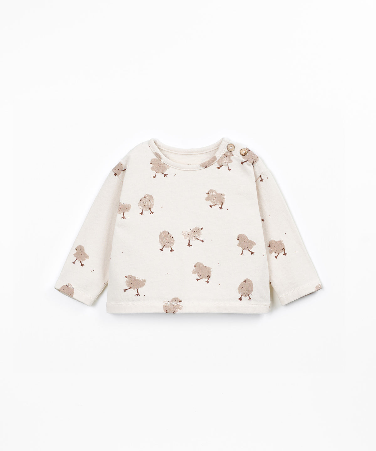 PLAY UP Strickpullover mit Küken-Print – Dark Beige