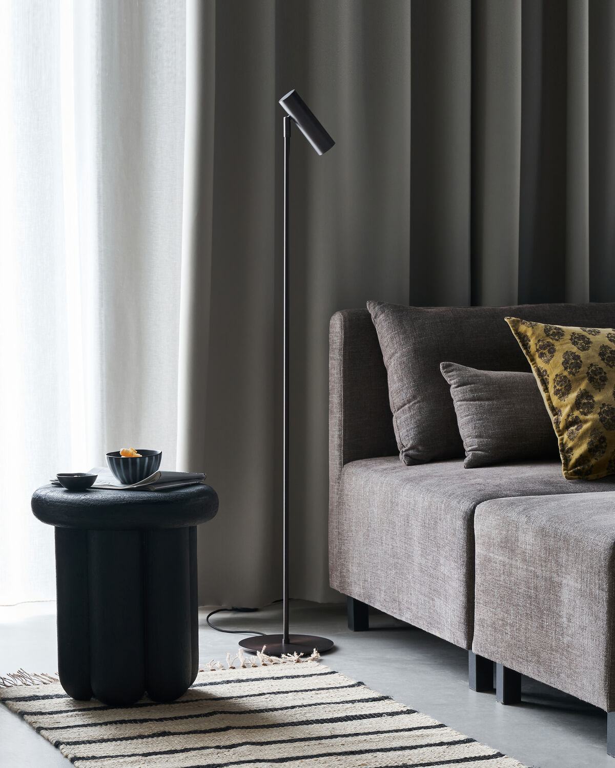House Doctor - Teppich, HDSima, Schwarz, Natur
