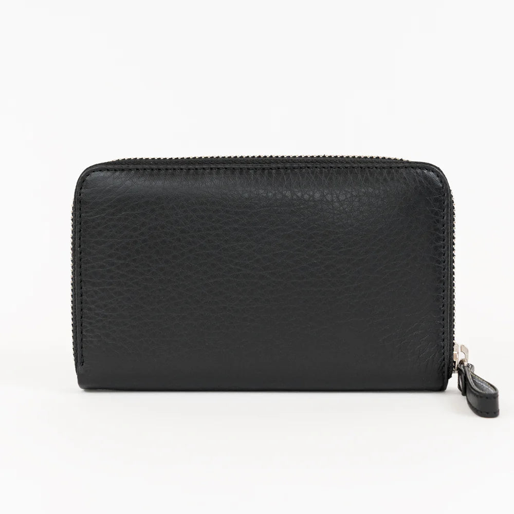 Mittleres Reissverschluss Portemonnaie Black Silver