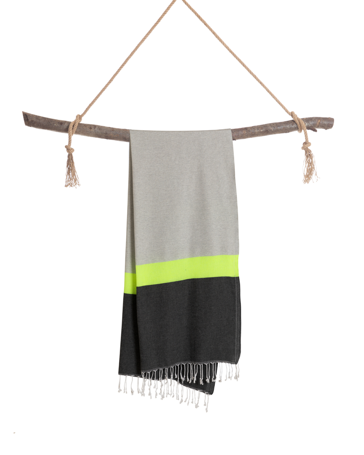 NEON schnell trocknendes Handtuch aus recycelter Baumwolle in Geschenkbox Grau/Schwarz