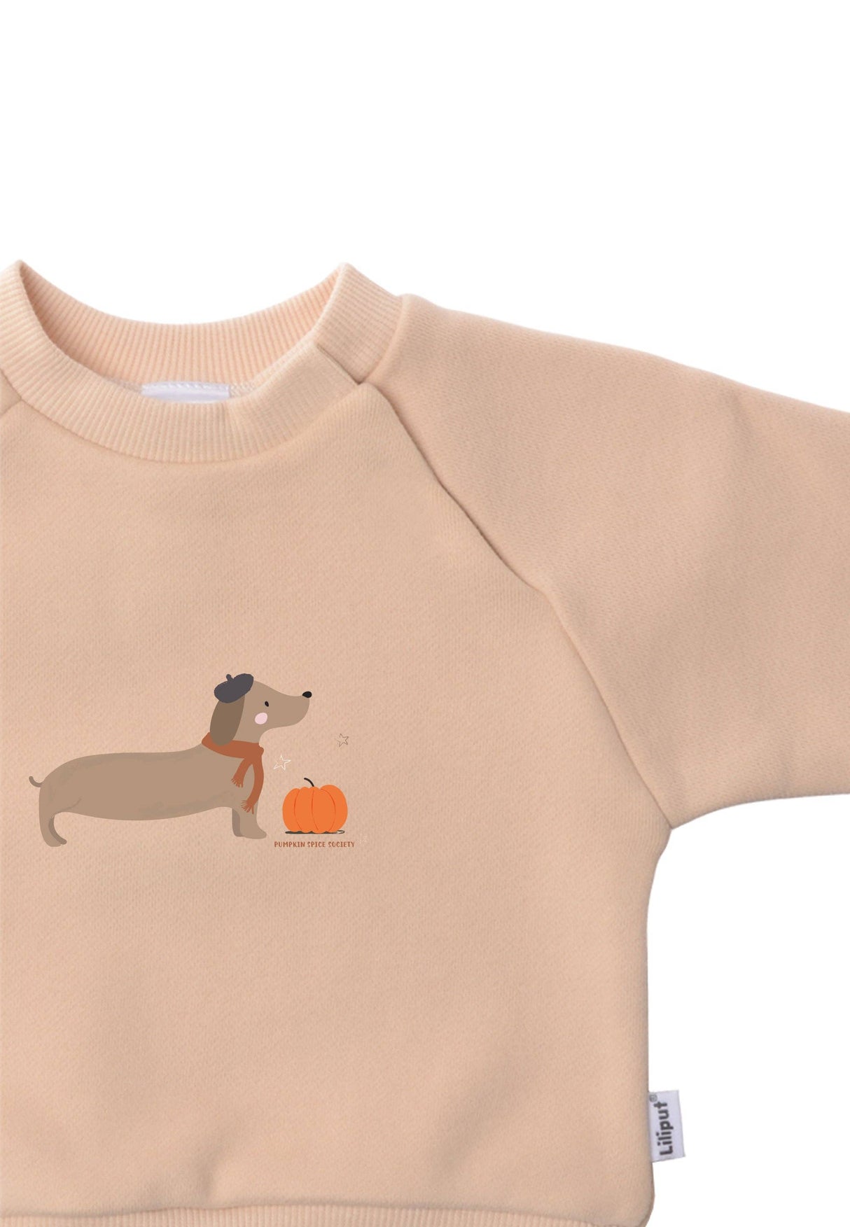 Sweatshirt in beige mit Print Herbst Dackel