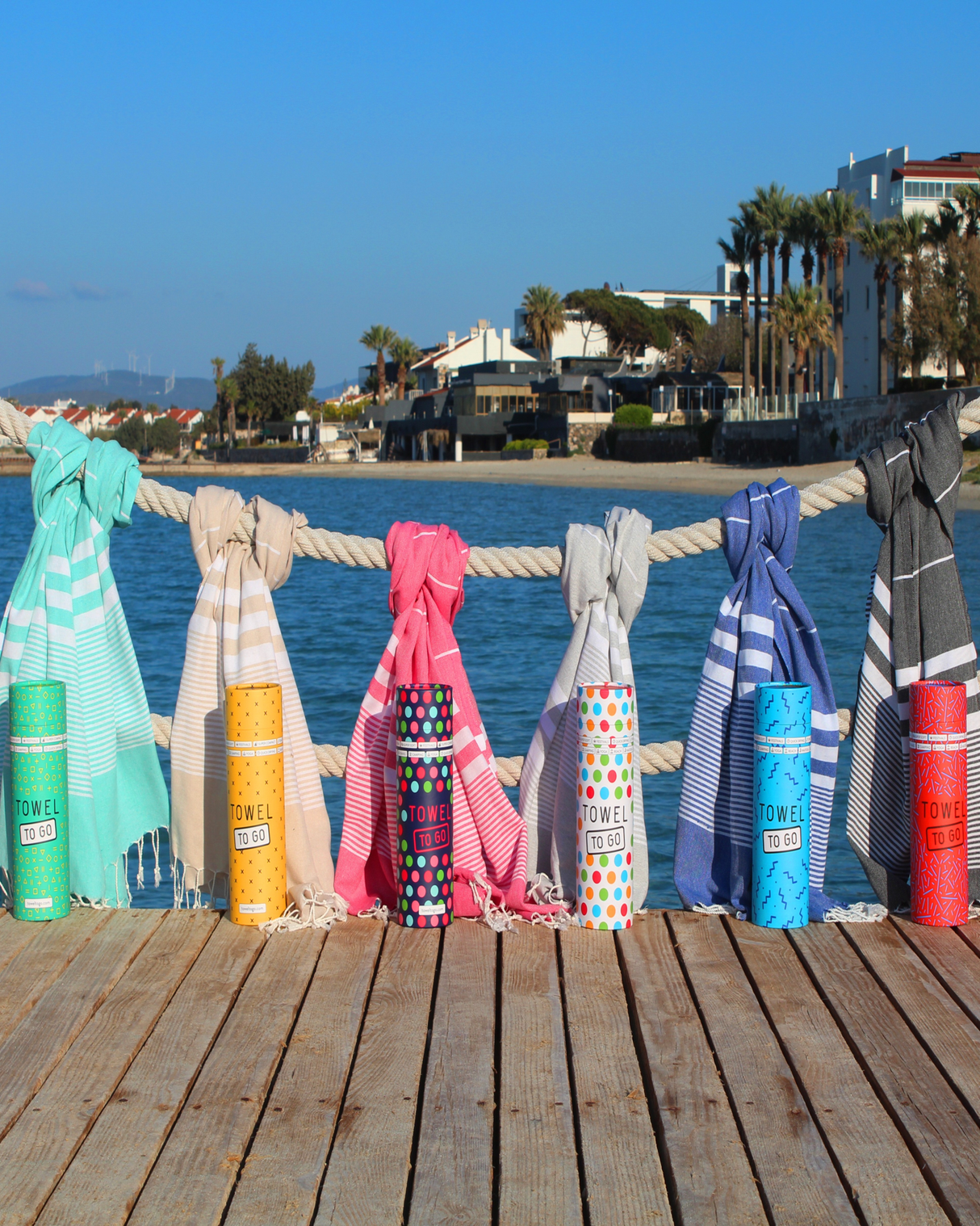 MALIBU Strand- und Hammamtuch mit Geschenkbox – Grau