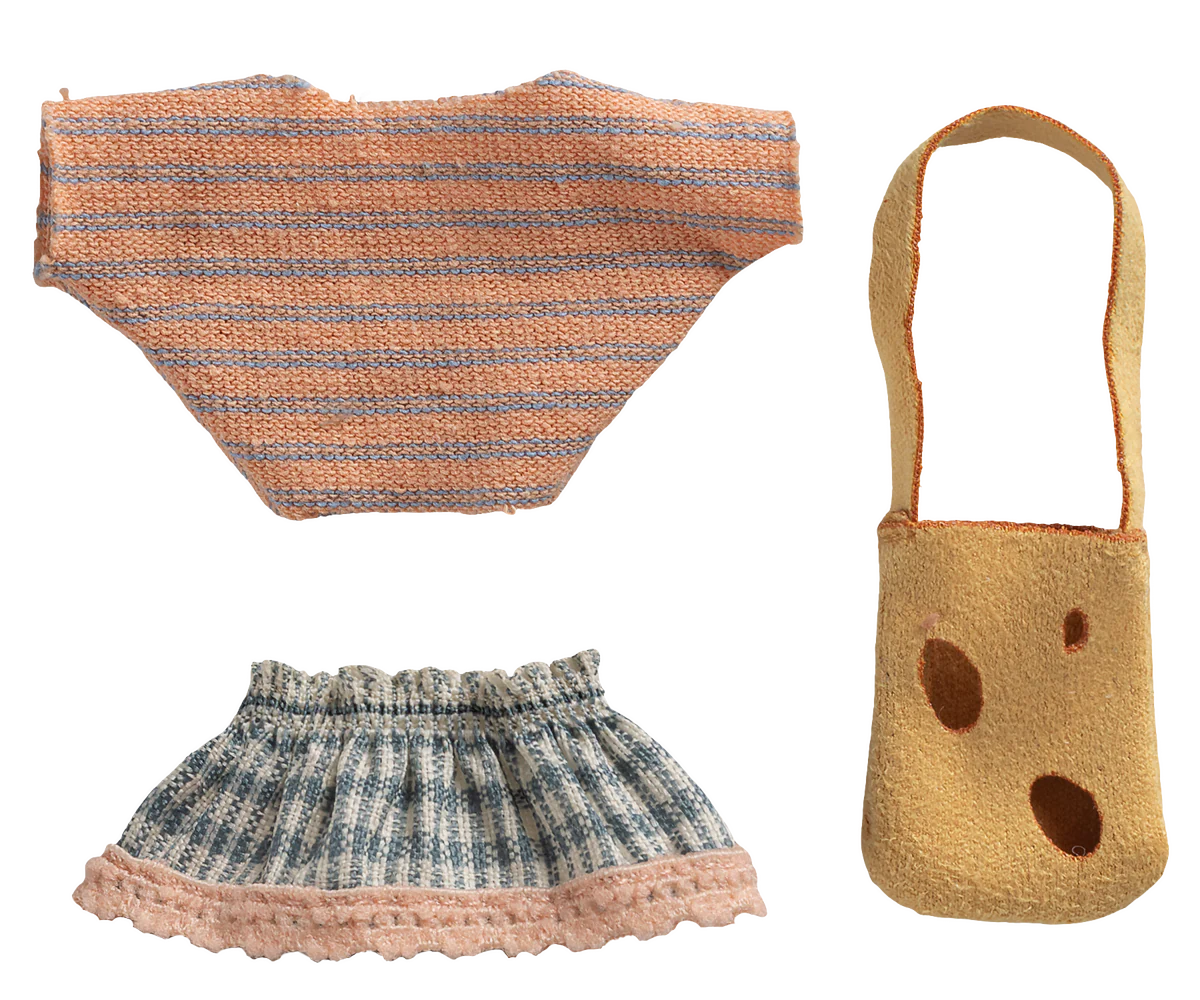 Maileg Kleidung und Tasche für Kleine Schwester Maus