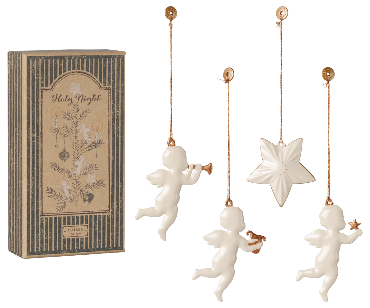 Maileg Metallornament Geschenkset Holy Night – Weiß