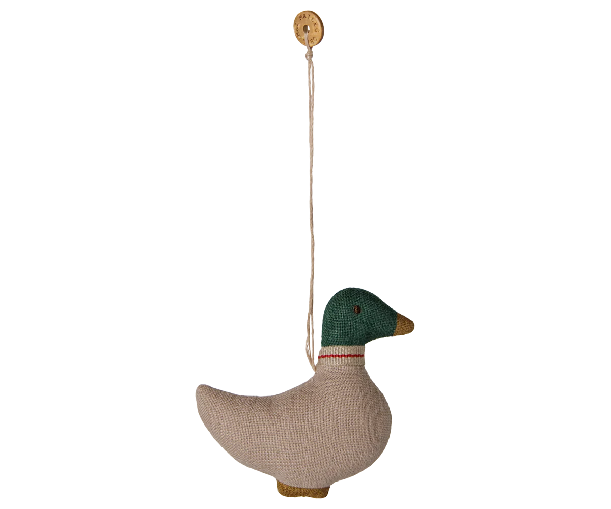 Maileg Stoffornament Ente – Grün/Sand