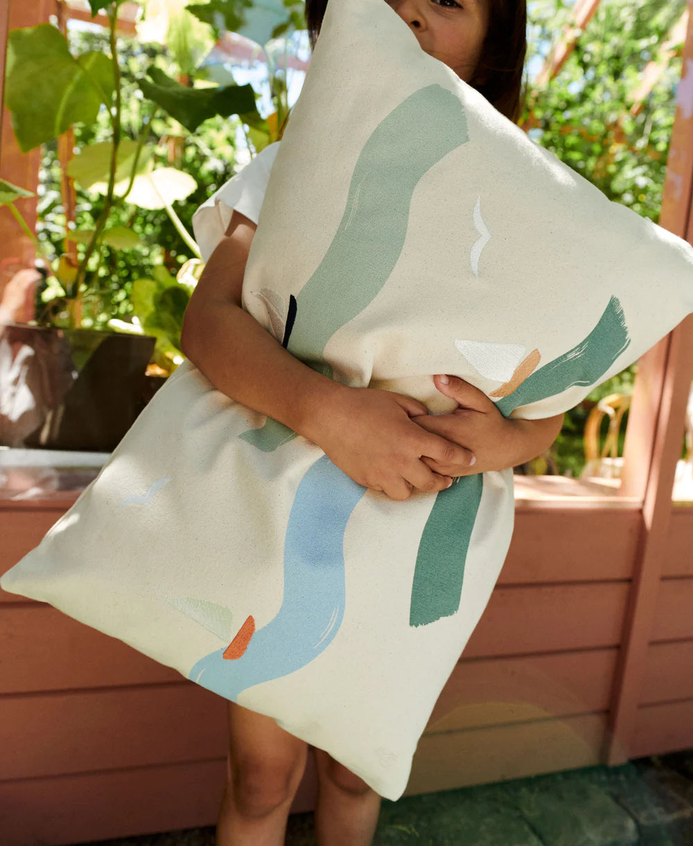 Embroidered play mattress Songbirds