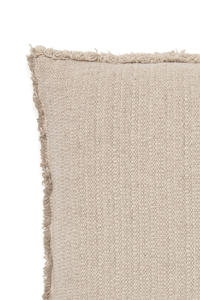 Lorena Canals Handgewebtes Baumwollkissen – Natural / Beige, 45 × 45 cm