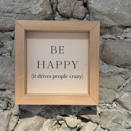 Everyday Signs – Quadratische Leinenschilder im Eichenholzrahmen (20 x 20 cm)