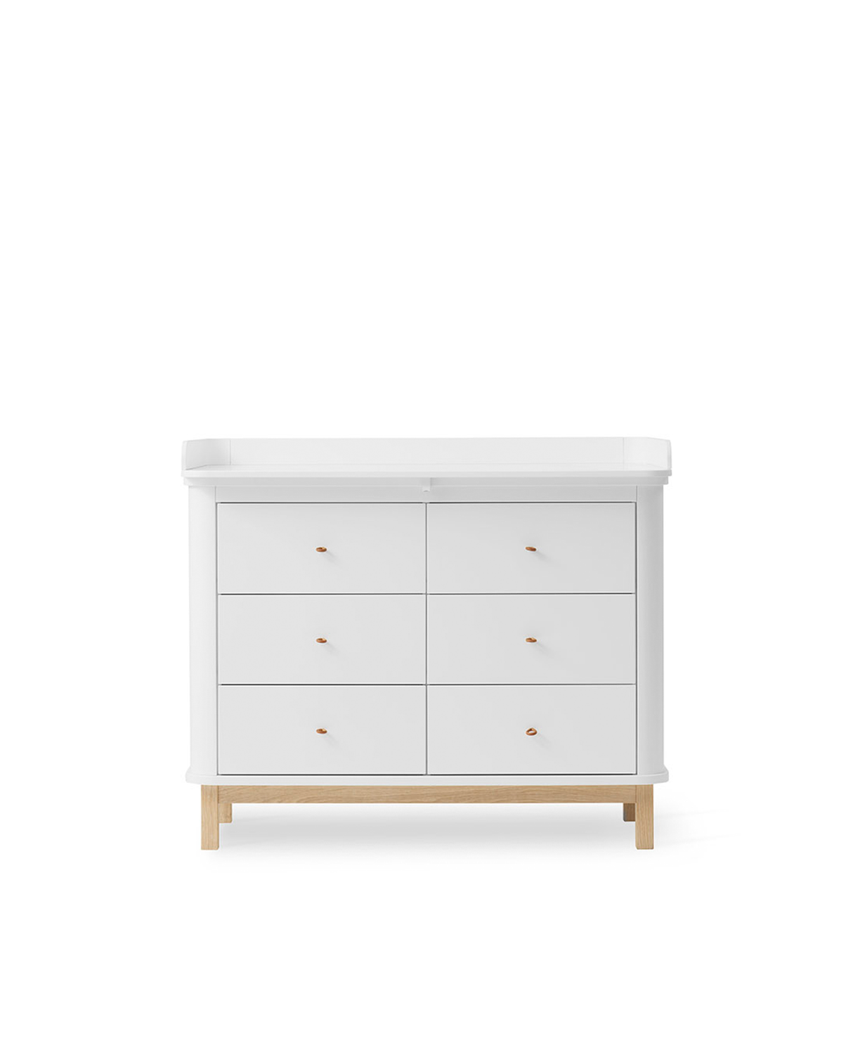 Wood changing table, large changing table white / oak