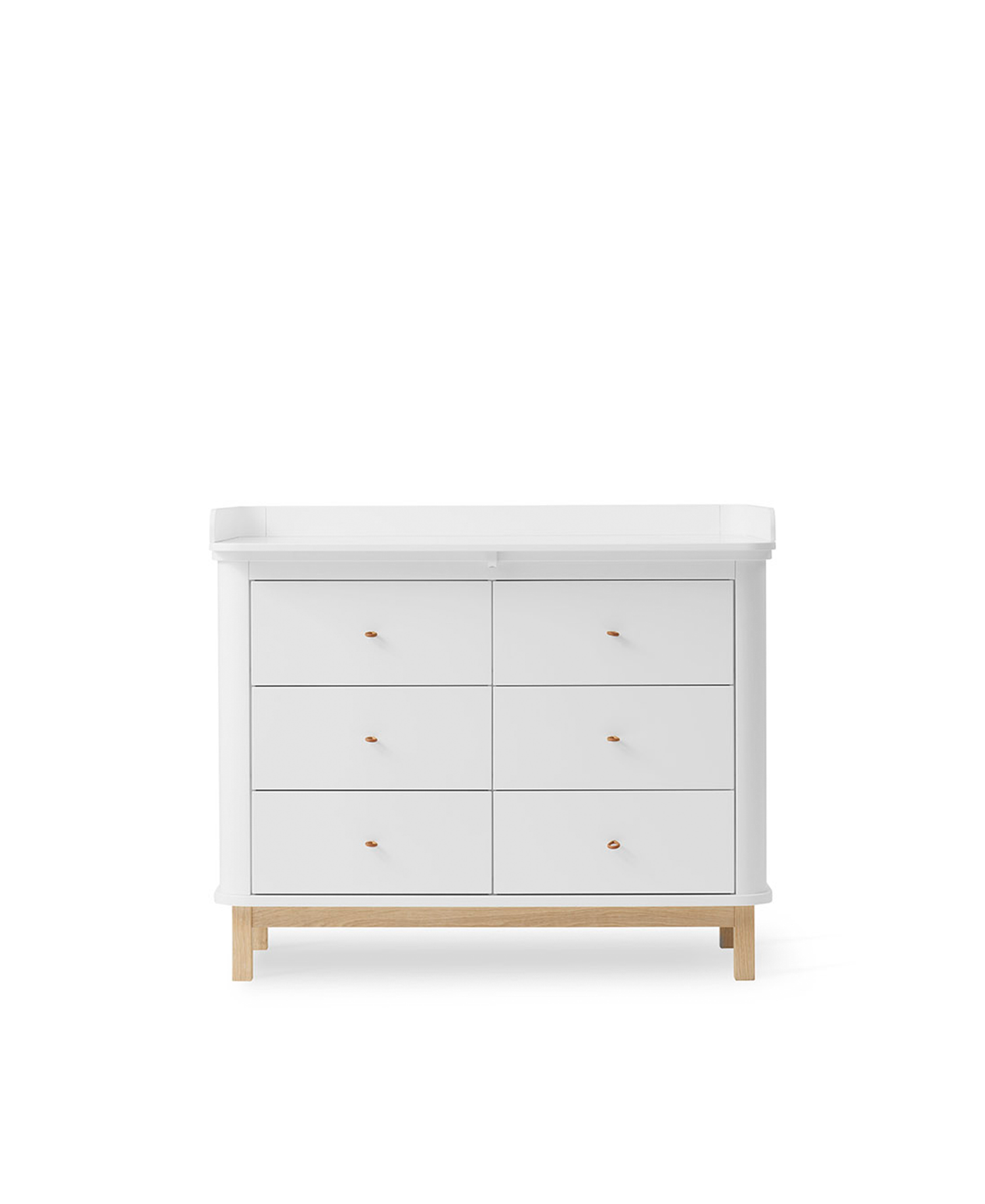 Wood changing table, large changing table white / oak