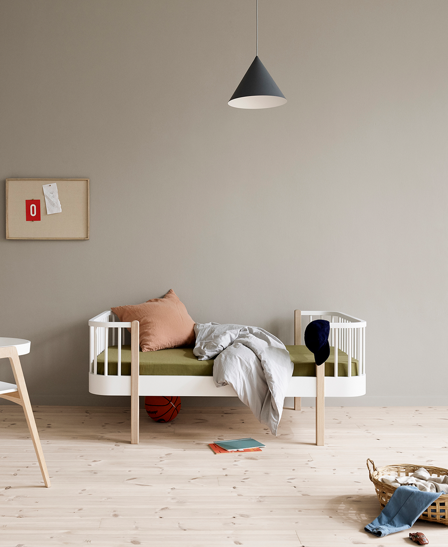 Wood Junior and Children's Bed White / Oak