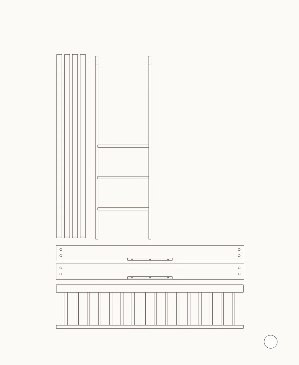 Conversion/ Half-height loft bed to bunk bed, Seaside Collection