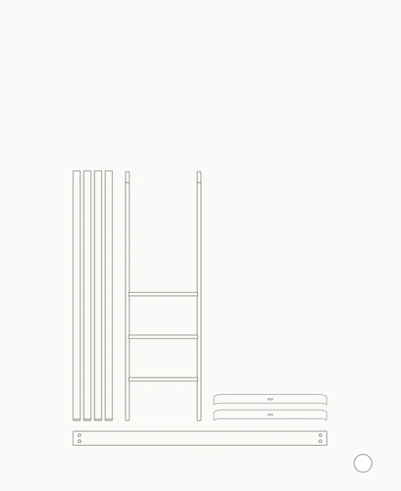 Oliver Furniture - Wood Mini+ Umbauset halbhohes Hochbett Weiss