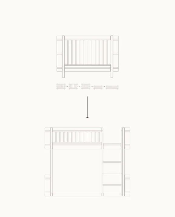 Oliver Furniture - Wood Mini+ Umbauset halbhohes Hochbett Weiss