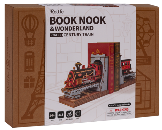 Holzbausatz "Century Train" – Bücherstütze