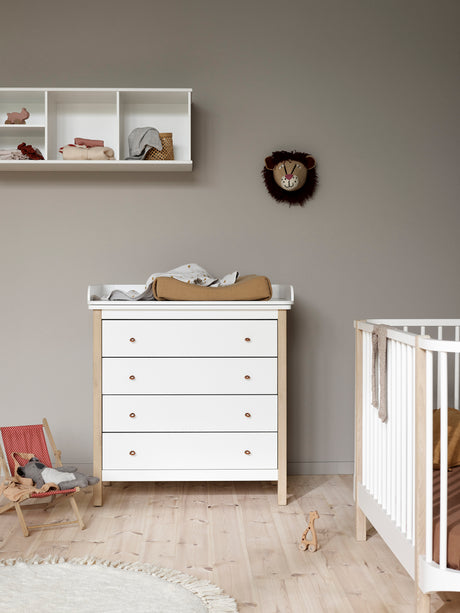 Wood Changing Table White / Oak