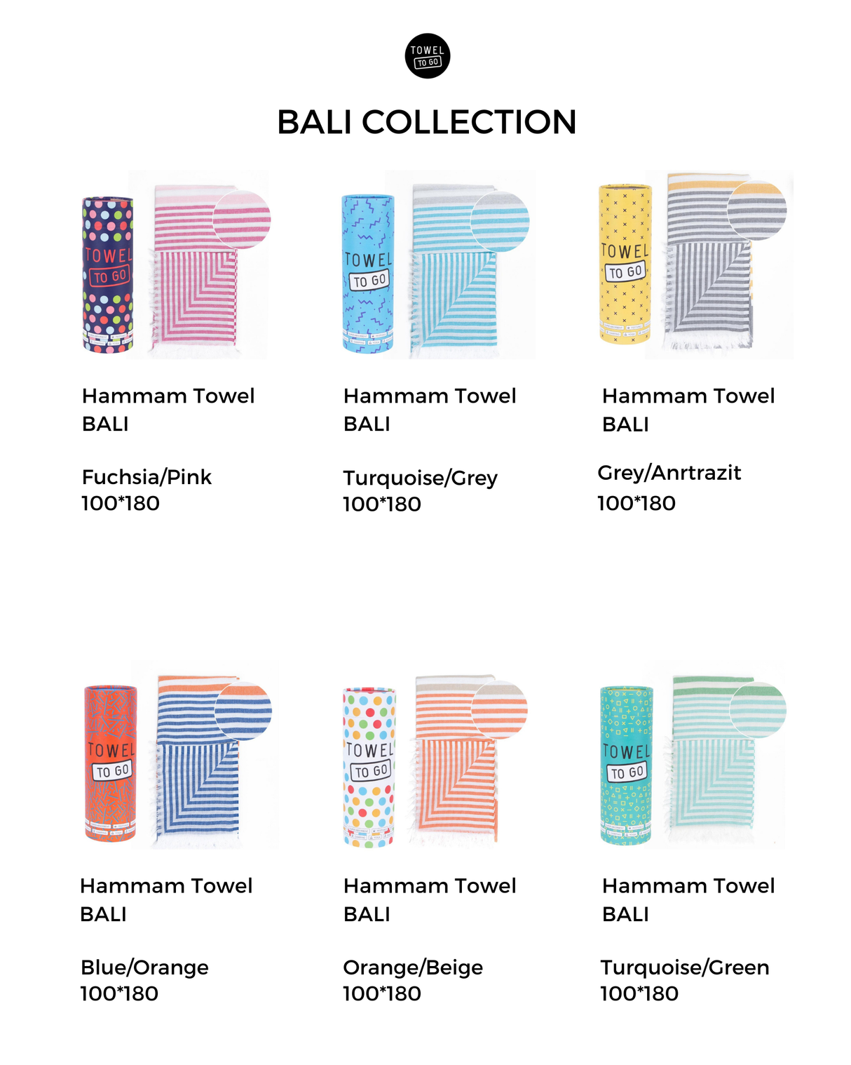 BALI Strandtuch, Hamamtuch in Geschenkbox, Blau/Grau