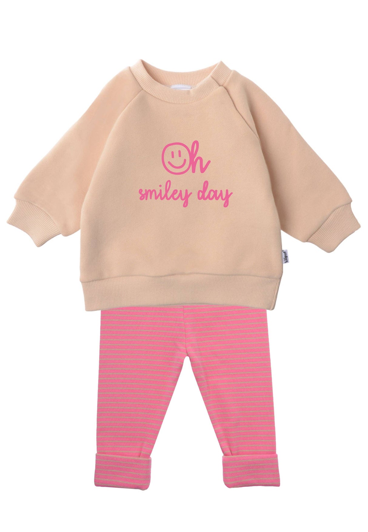 2tlg. Set mit Sweatshirt "oh smiley day" und Leggings