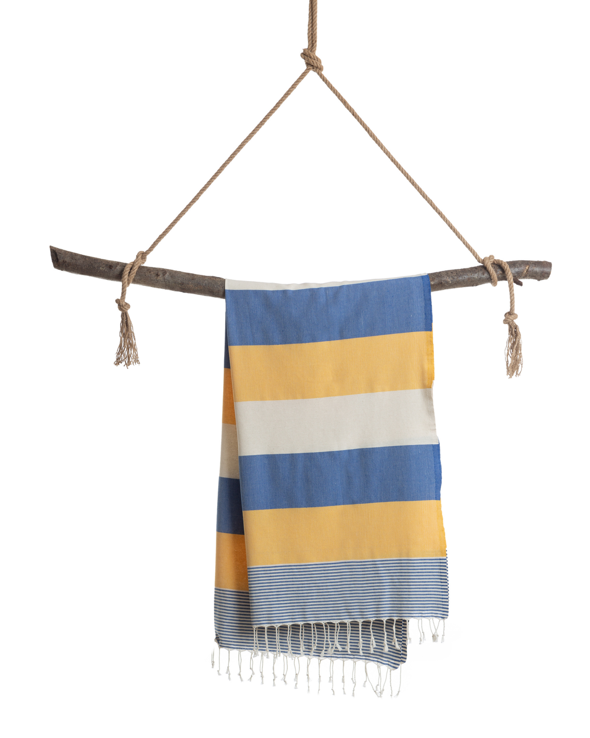 PALERMO Strand-Hamam-Handtuch mit Geschenkbox / Blau - Gelb