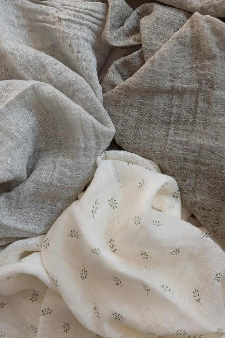 3er-Set Ultra-Soft Musselintücher in Mist Green