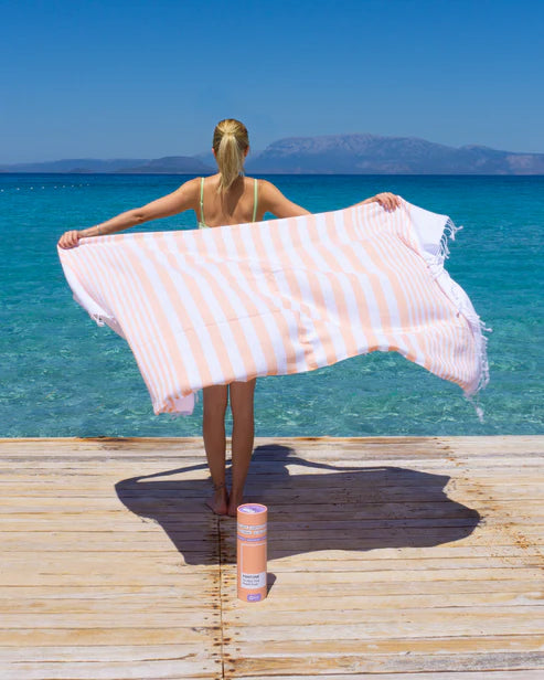 Peach Fuzz Strand-Hammamtuch mit recycelter Geschenkbox