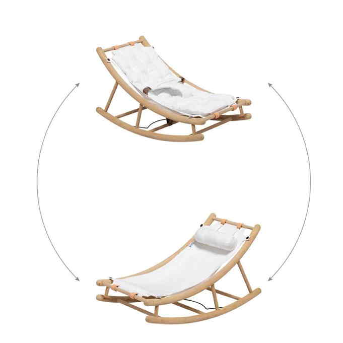 Wood Baby- und Kleinkindwippe Eiche / Grau Kindermöbel Kinderzimmer Kinderwippe