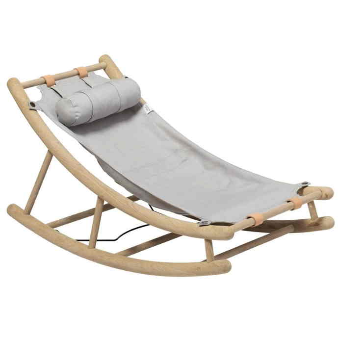 Wood Baby- und Kleinkindwippe Eiche / Grau Kindermöbel Kinderzimmer Kinderwippe