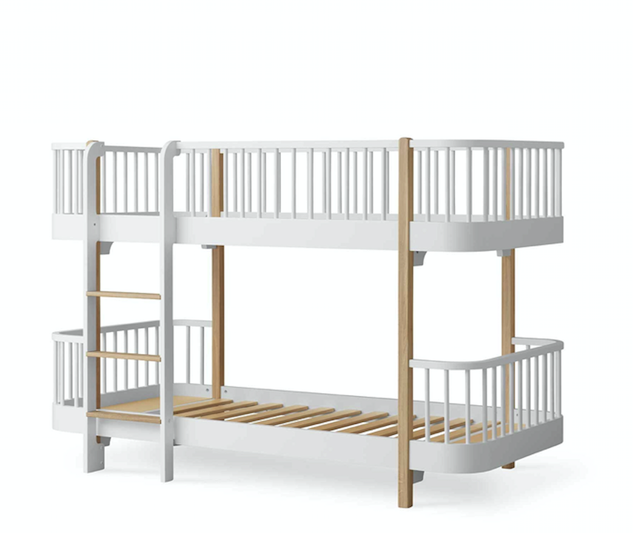 Wood Original halbhohes Etagenbett Weiss/Eiche