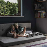byKlipKlap KK3 Fold grey with grey Kidssofa Kindersofa zum Spielen, Lesen oder als Gästebett