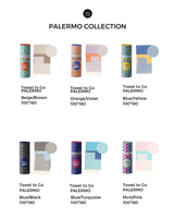 PALERMO Strand-Hamam-Handtuch mit Geschenkbox / Blau - Gelb