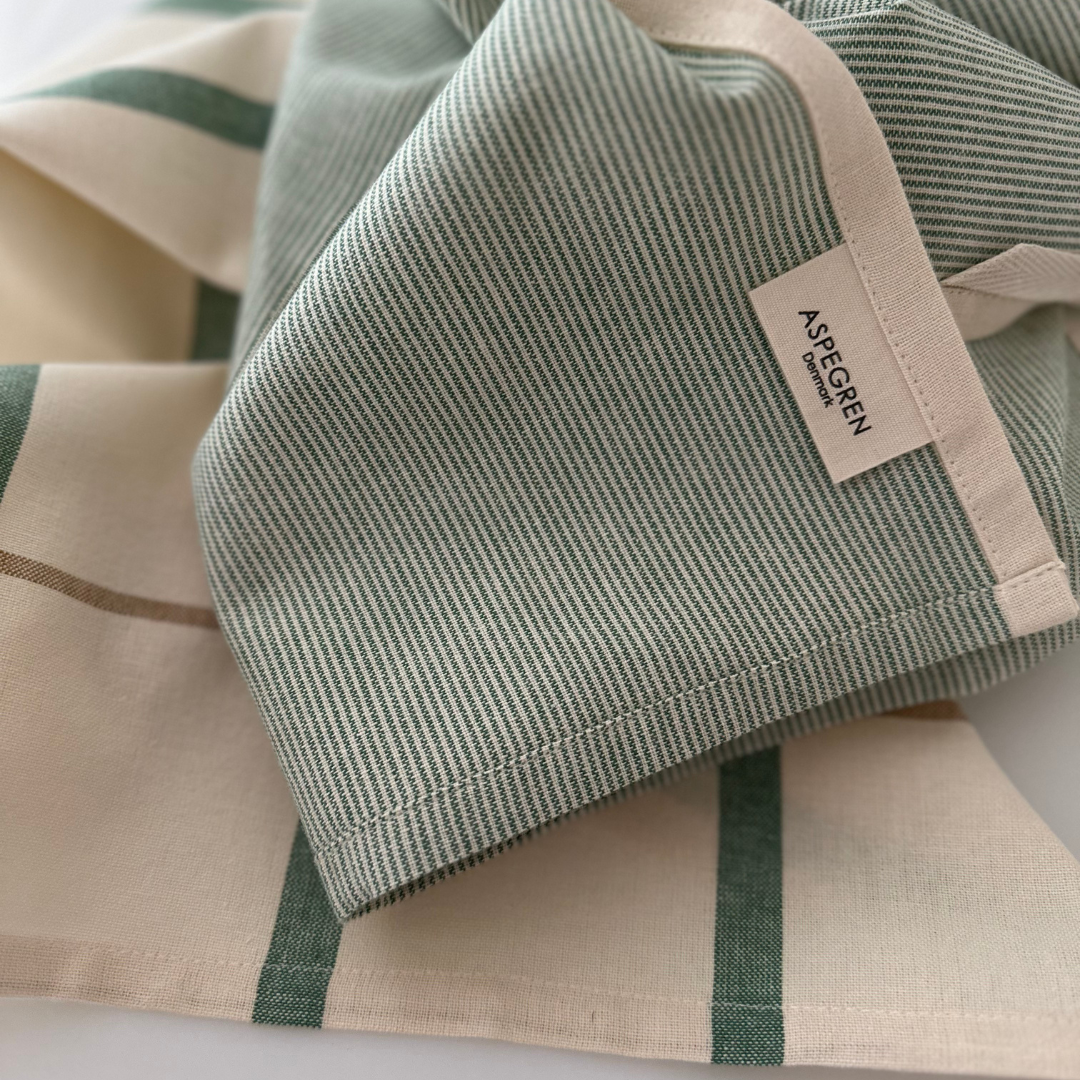 Aspegren Geschirrtuch Pinstripes – Spinach