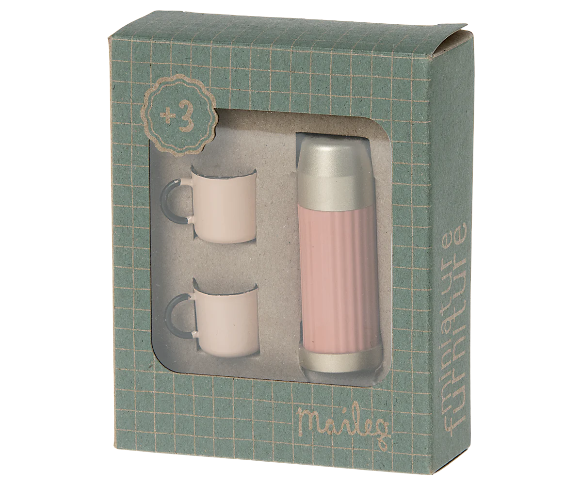 Maileg - Thermoskanne und Tassen - Soft Coral