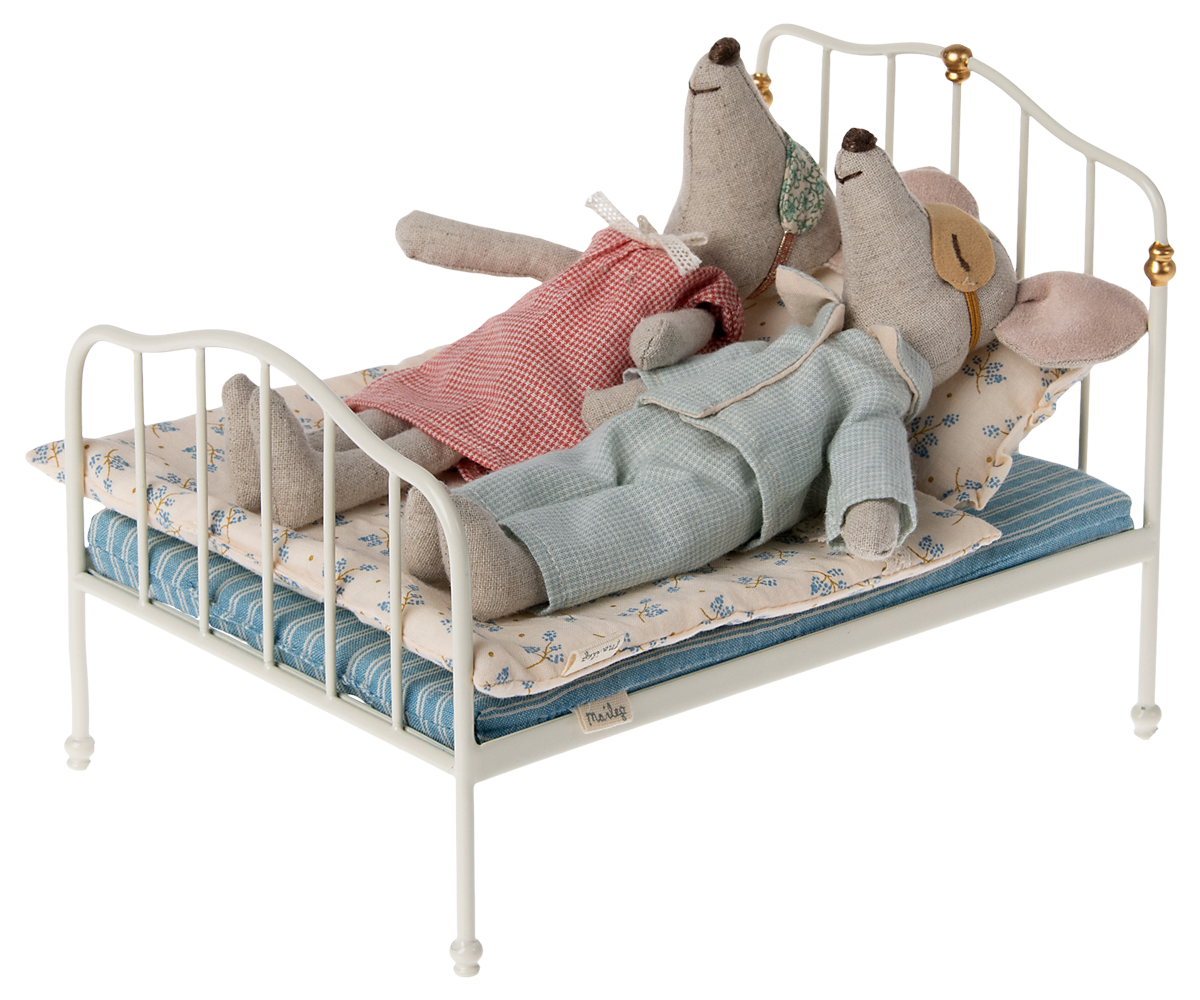 Maileg Bett, Maus - Off white