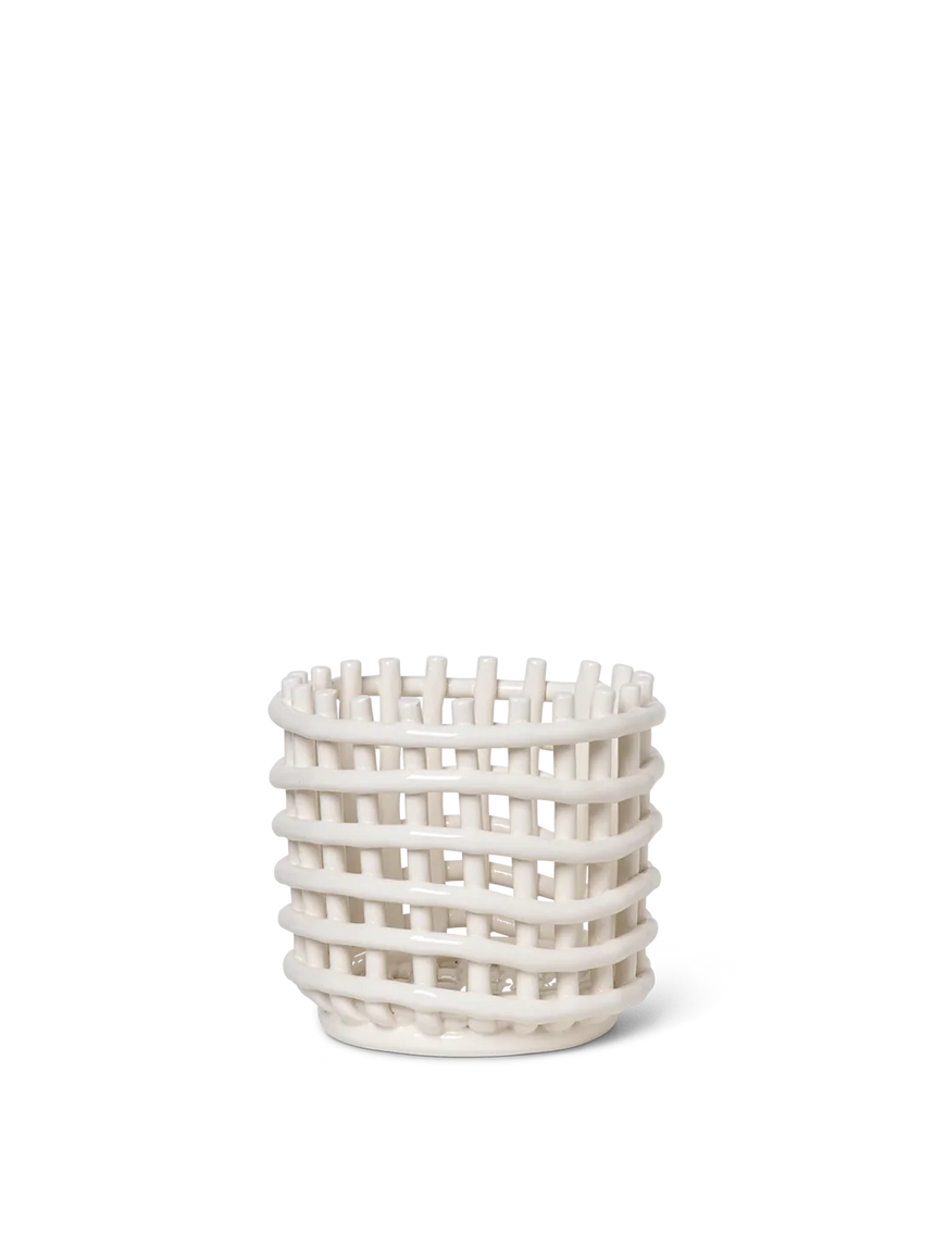 Ferm Living - Ceramic Basket - Small - Off-white