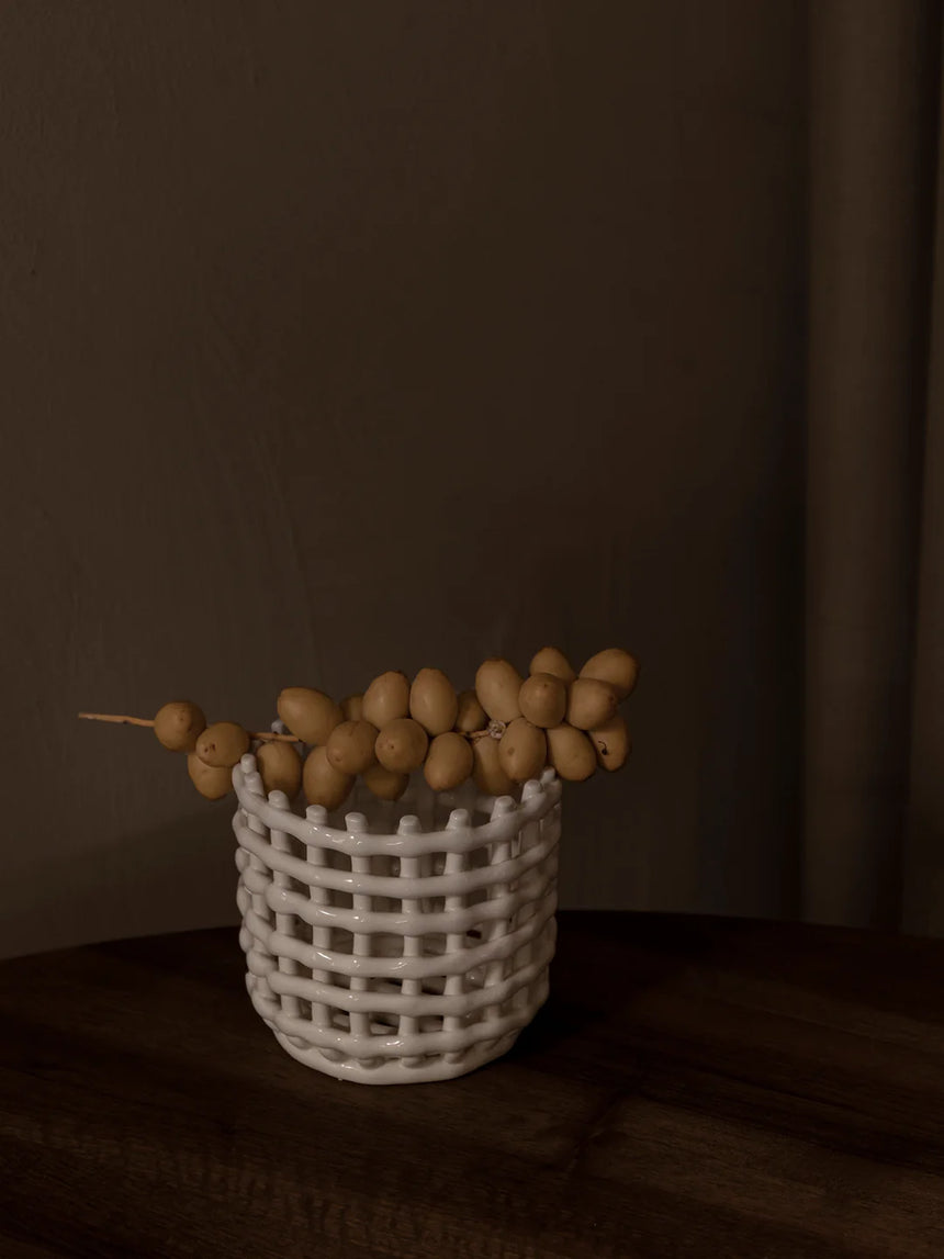 Ferm Living - Ceramic Basket - Small - Off-white