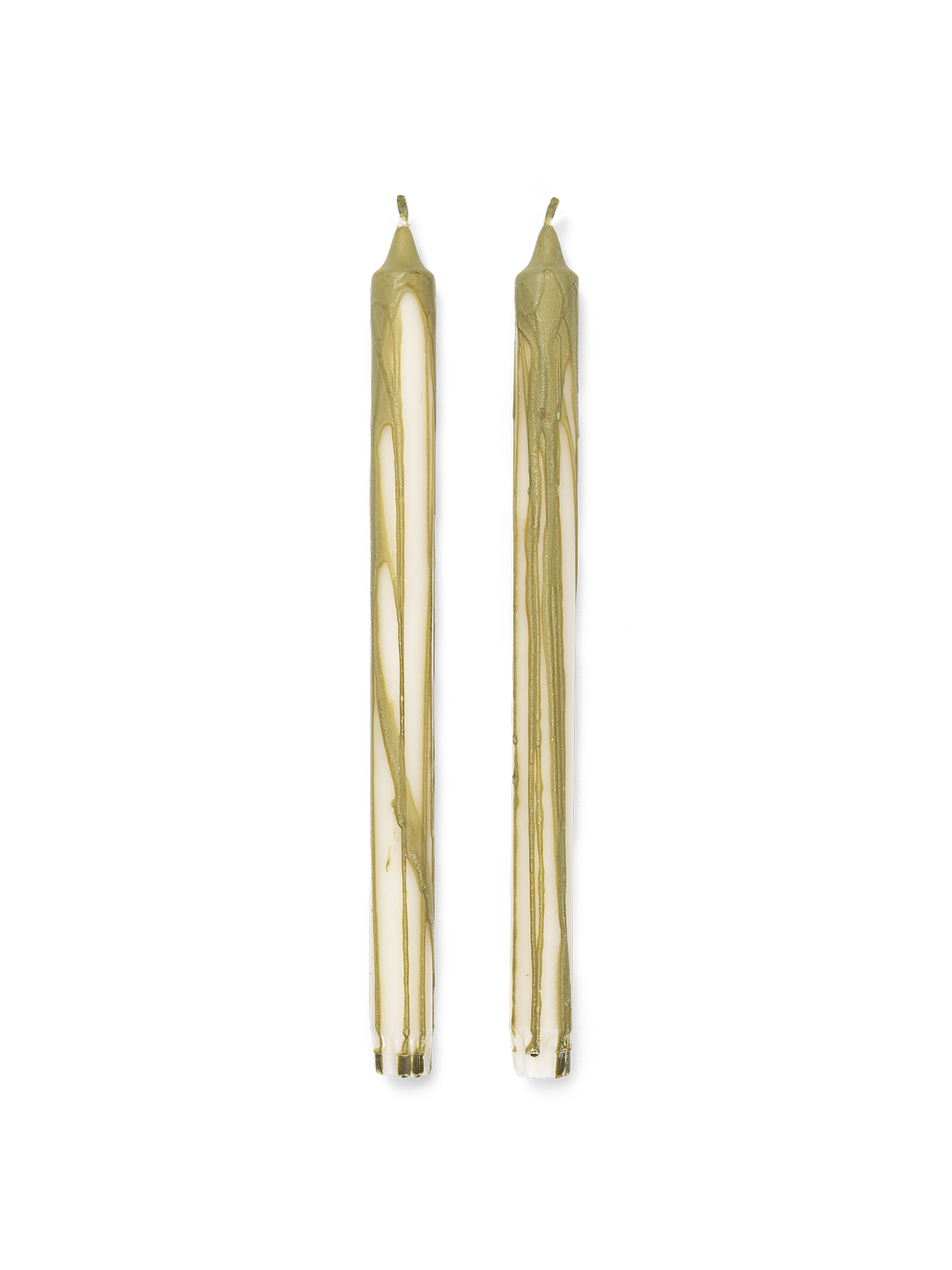 Ferm Living - Dryp Candles - Set of 2 - Olive Green