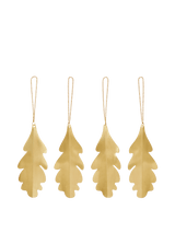 Ferm Living Eichenblatt Weihnachtsornament 4-er Set – Messing