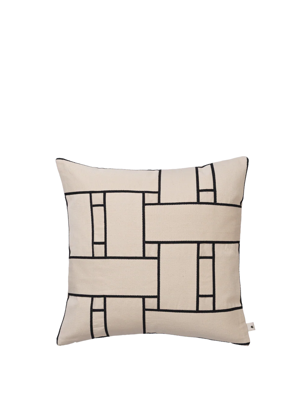 Ferm Living - Lattice Offset Cushion - Off-white/Black