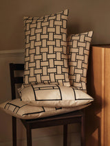 Ferm Living - Lattice Offset Cushion - Off-white/Black