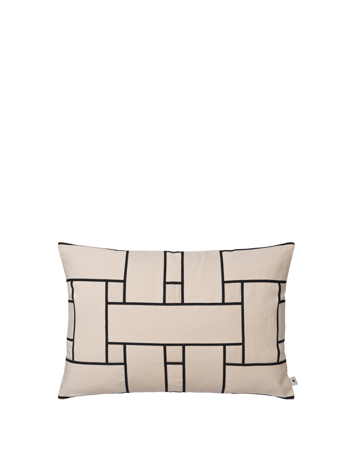 Ferm Living - Lattice Offset Cushion - Rectangular - Off-white/Black