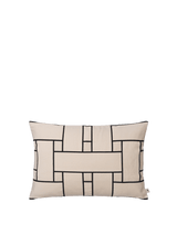 Ferm Living - Lattice Offset Cushion - Rectangular - Off-white/Black
