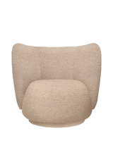 Ferm Living - Rico Lounge Chair Swivel – Raw Bouclé Natural
