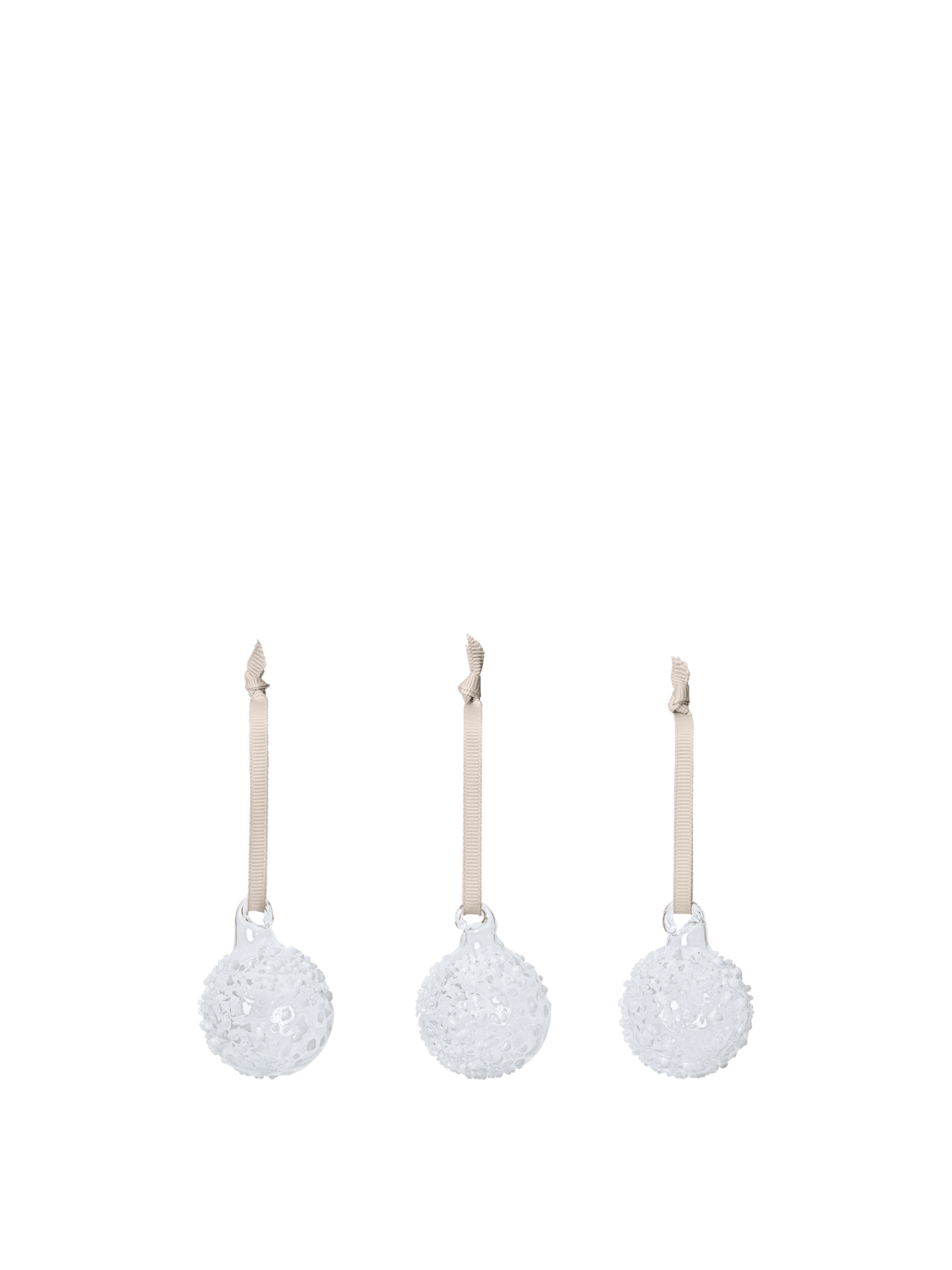 Ferm Living Flurry Glass Baubles S – Weiss, Ø 4 cm