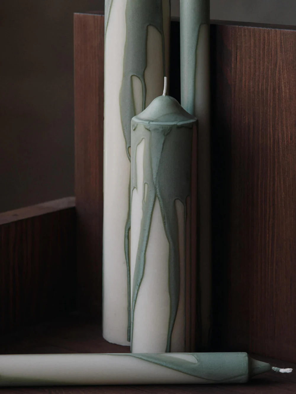 Ferm Living - Dryp Candles - Set of 2 - Tea Green