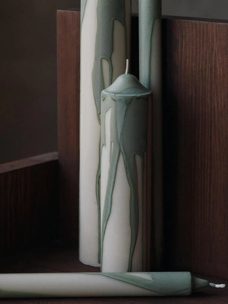 Ferm Living - Dryp Candles - Set of 2 - Tea Green