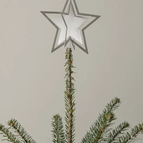 Blomus KITAI Weihnachtsbaumspitze Stern – Silber – Größe L